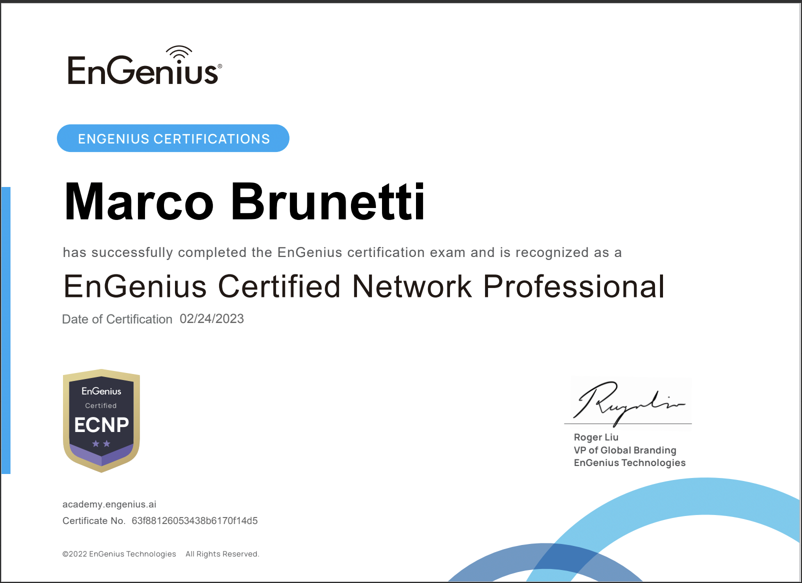 Certificato EnGenius